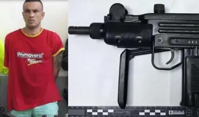 Alias 'Toro? y el arma que le encontraron en su poder al momento de la captura.