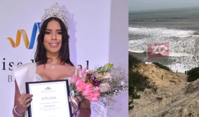 María Fernanda Aguilar y la zona en donde se estaba bañando con sus amigos.