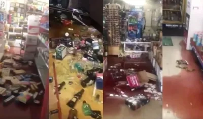 Daños al interior de una licorera.