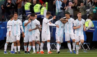 Los jugadores de Argentina.