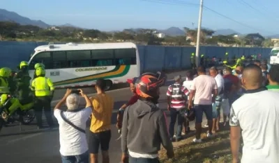 Bus de Colibertador en donde se presentó el ataque armado.