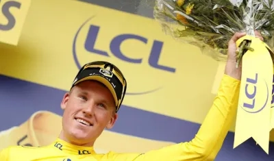 Mike Teunissen, líder del Tour de Francia. 