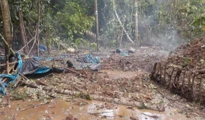Destrucción de un laboratorio para procesar cocaína.