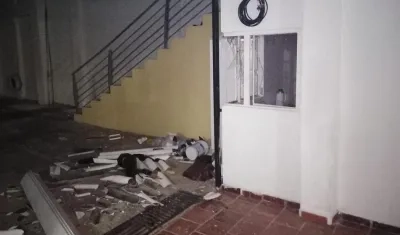 Así quedó la sede de la Fiscalía en Ocaña.