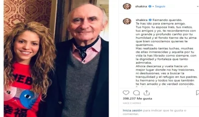 Shakira junto al fallecido expresidente Fernando de la Rúa