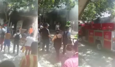 Incendio en el barrio Villa Muvdi de Soledad.