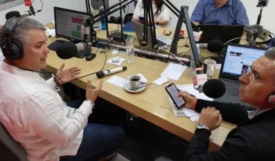 Presidente Duque en entrevista con el periodista Jorge Cura, director de Atlántico en Noticias y el portal Zona Cero.