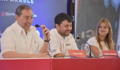 Fuad Char, Jaime Pumarejo y Elsa Noguera.