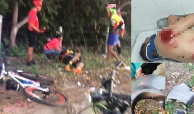 Fotografía del accidente de Guillermo Sánchez Gómez, que fue arrollado por una camioneta esta mañana en la vía al Mar.