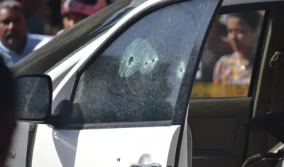 Camioneta en la que se desplazaba Haled Saghair.