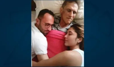 David y Daniela Ospina con su padre Hernán. 