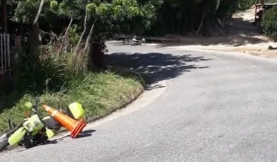 Vía que conduce de Ocaña al municipio de Abrego, donde murieron dos policías.