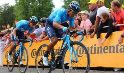Nairo Quintana y Mikel Landa, durante una de las subidas del Tour de Francia.