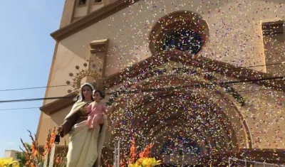 Figura de la Virgen del Carmen en su día.