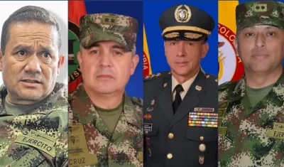 Generales Juan Trujillo, Francisco Cruz, Adelmo Fajardo y César Parra.