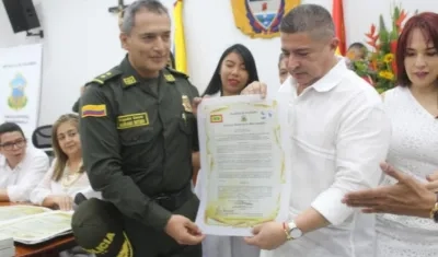 El general Mariano Botero en el Concejo de Barranquilla.