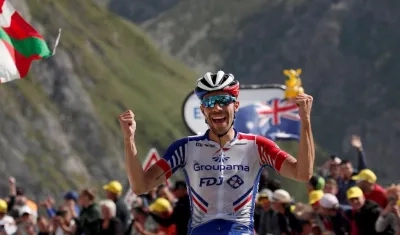 Tibaut Pinot, ganador de la etapa.