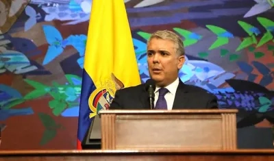 El Presidente Iván Duque, durante la instalación de las sesiones del Congreso.
