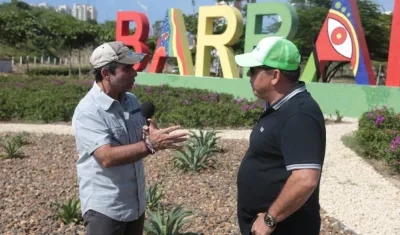 El Alcalde Alejandro Char con el Gerente de la ADI, Alberto Salah.