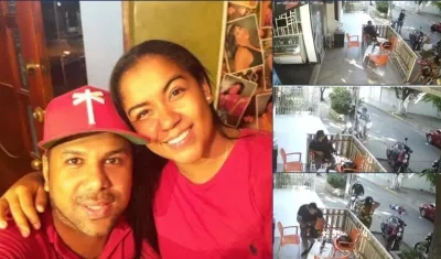 Indira Flórez Aroca, hermana de Diomedes Dionisio Díaz, en una foto de Instagram. En la otro, hecho criminal que la dejó herida.