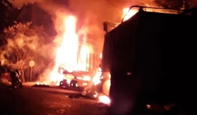 Así quedaron los camiones. 