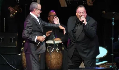 El salsero Andy Montañez y su hijo 'Andicito'.