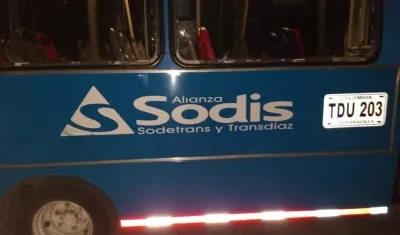 Bus que arrolló a Rubén Enrique Gutiérrez Moreno.