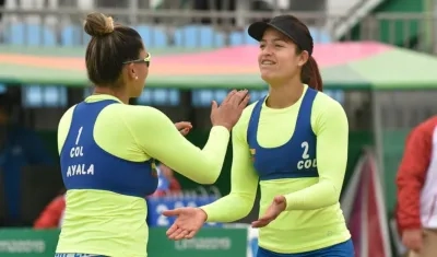 Yuli Ayala y Diana Ríos, deportistas colombianas.