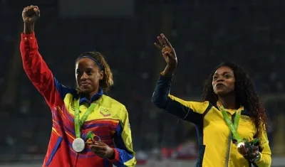 Yulimar Rojas y Caterine Ibargüen.