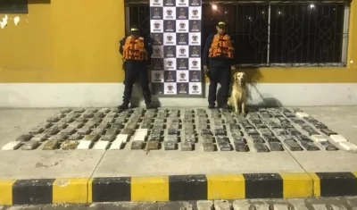Decomiso de 140 kilos de cocaína en el puerto de Barranquilla.