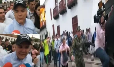 Presidente de la República, Iván Duque, durante la marcha en contra de los asesinatos de líderes sociales