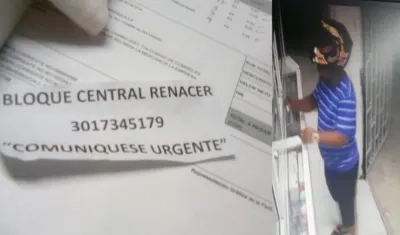 El 'papelito' y el motociclista que lo entregó.