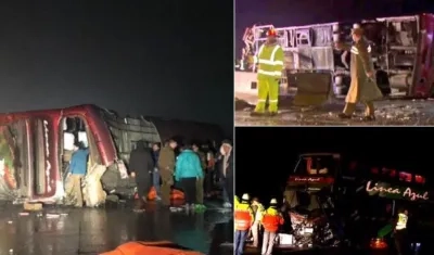 Imágenes del accidente en en la región de O'Higgins, a unos 75 kilómetros al sur de Santiago.