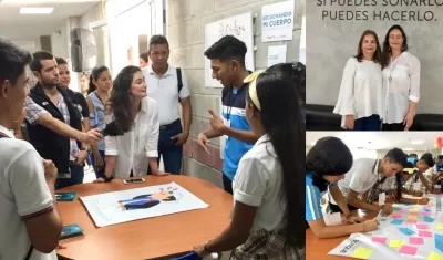 Natalia Ponce de León con participantes del programa  ‘Por ti, por mí, por los dos’.