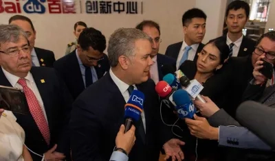 Presidente Iván Duque durante su visita a China.