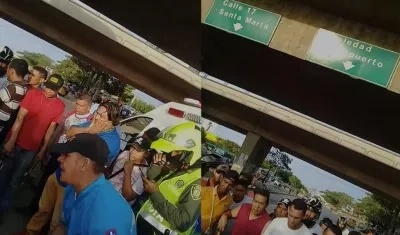 Curiosos llegaron al lugar de los hechos.