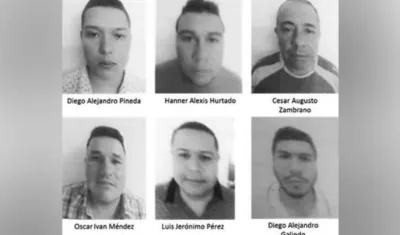 Los seis imputados por el hecho.