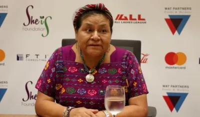La nobel de paz Rigoberta Menchú.