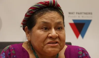 La nobel de paz guatemalteca Rigoberta Menchú.