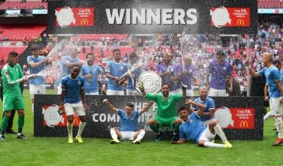 La celebración del Manchester City.