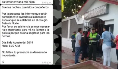 La Policía permanece en la Institución Educativa Betania Norte.