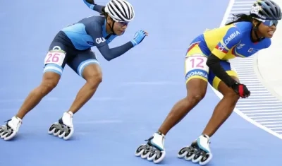 Geiny Pájaro, en plena competencia.