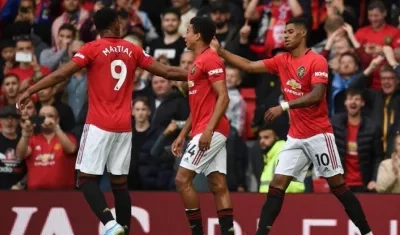 Martial, Linagard y Rashford, las figuras del United.