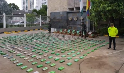 Droga decomisada en Cartagena.