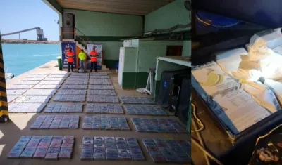 Droga incautada por la Armada Nacional.