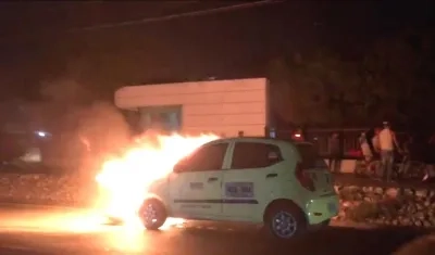 El 'zapatico' envuelto en llamas.