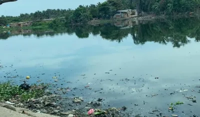 Lugar donde encontraron el cuerpo en el caño de la Auyama.