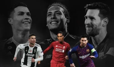 Cristiano Ronaldo, Virigl van Dijk y Lionel Messi. 