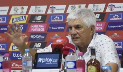 Julio Comesaña, Técnico del Junior, al final del partido.