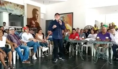 Bernardo Hoyos Montoya, durante su intervención del domingo.